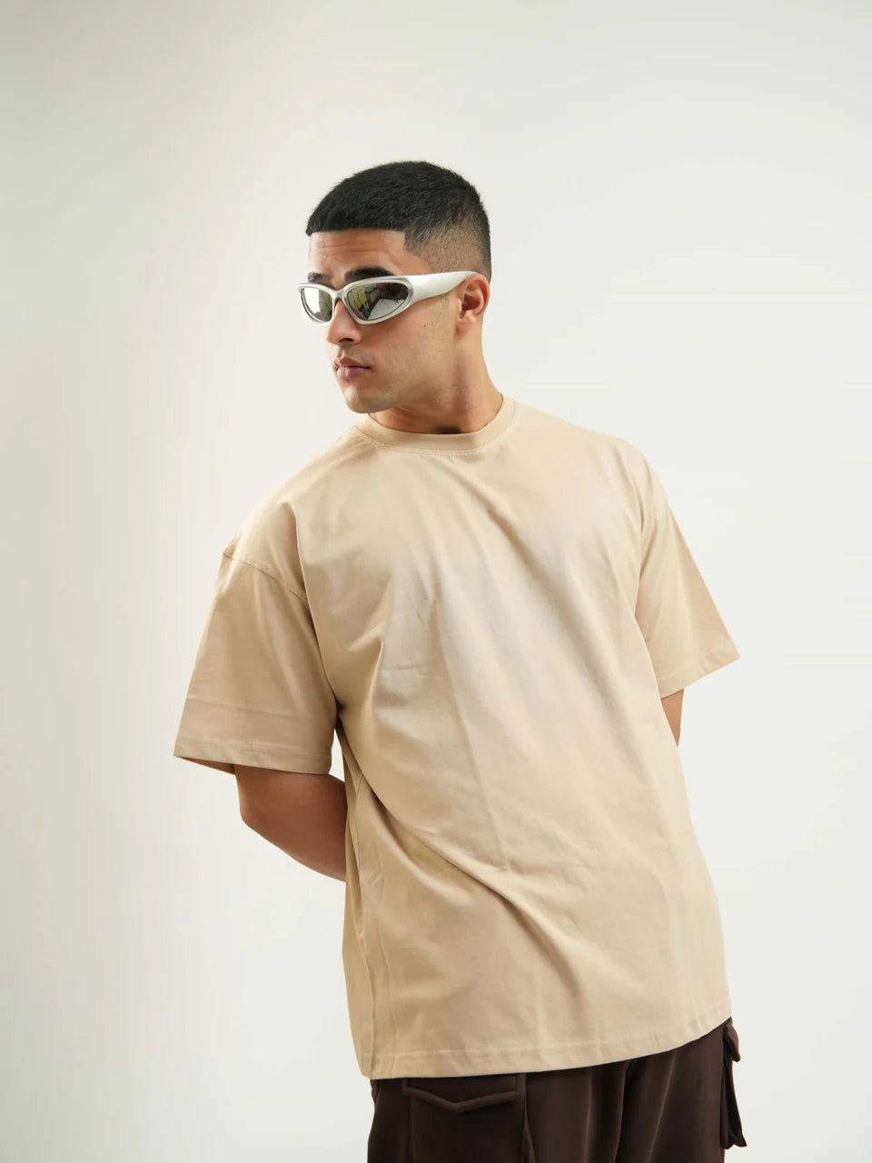 Round Neck Drop Sleeved Tee For Men