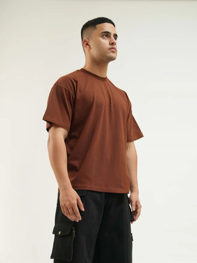 Round Neck Drop Sleeved Tee For Men
