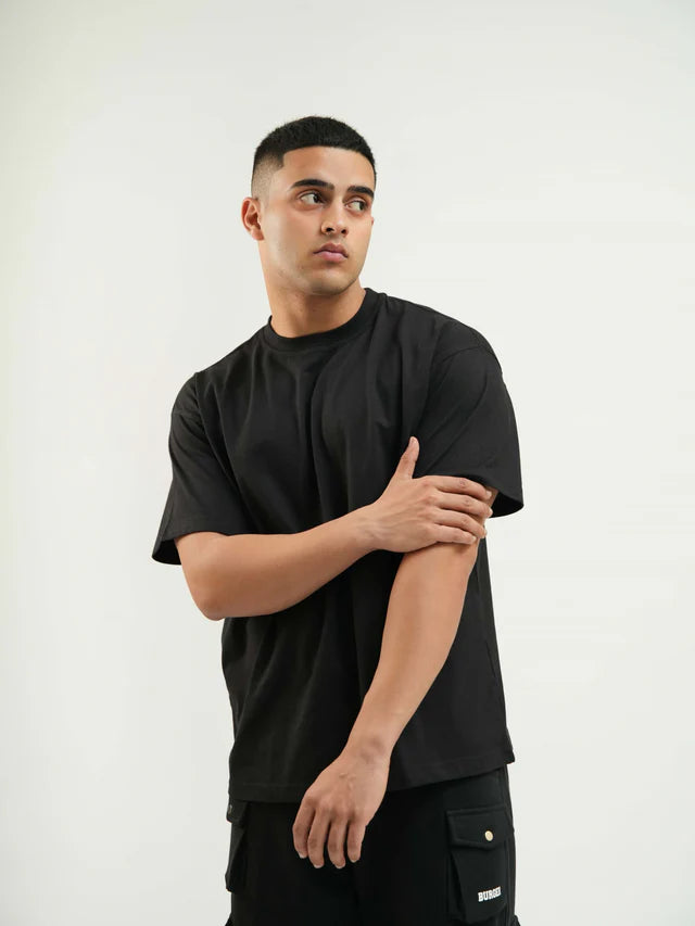 Round Neck Drop Sleeved Tee For Men